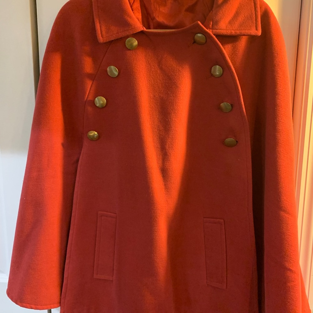 Joan Rivers Red Cape with Gold Tone Buttons